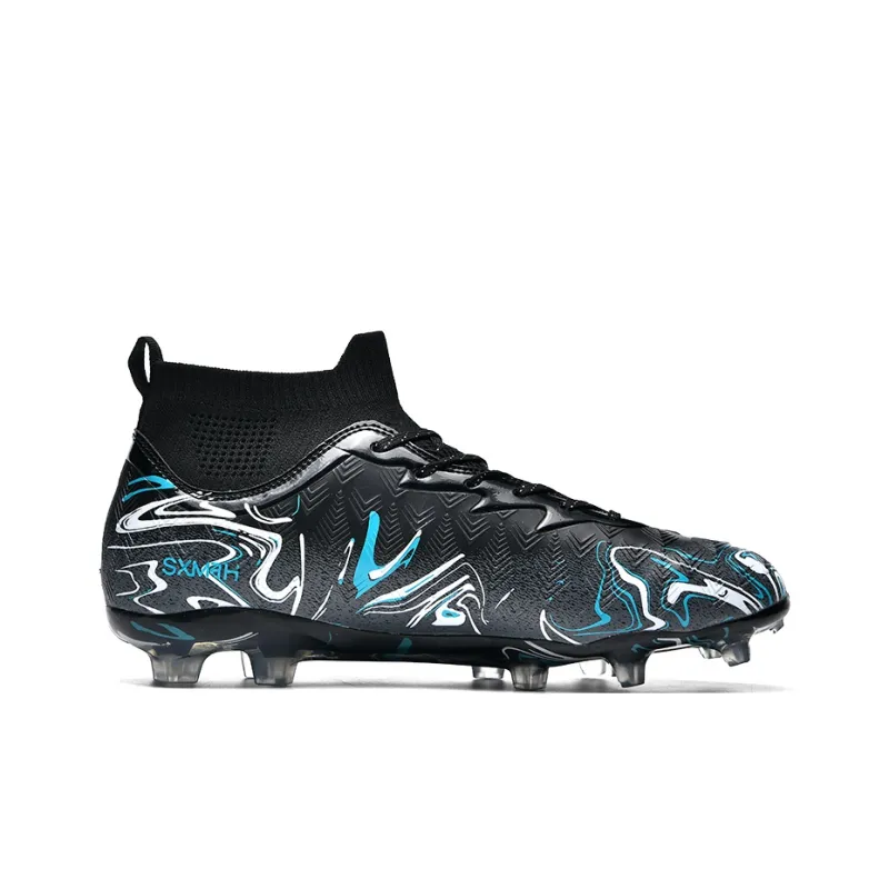 Binary FG Firm Ground Cushioning Abrasion Resistant Lightweight Slip Resistant Soccer Shoes Unisex Black Moon White-1