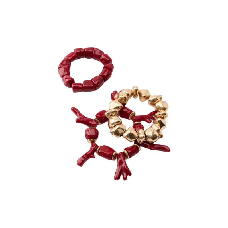 ZARA Resin, Acrylic Plastic Bracelets Women's Red-1