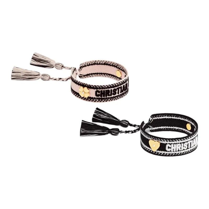 DIOR Resin Pearls Wristbands Unisex Black/Pink-0