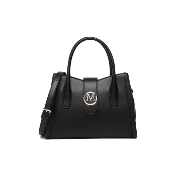 MEXICAN Polyurethane Leather Handbag Medium Size Women's Black/Brown