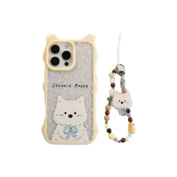 Wei Xin Acrylic Material Blue Floral West Highland Phone Cases Compatible With IPhone 16/15 Pro Max/Apple 13/14 Pro/Max