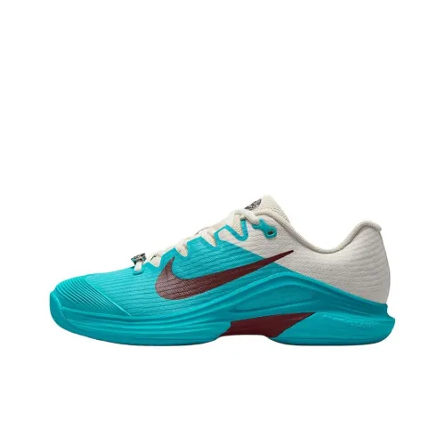 Nike Vapor 12 Anti Slip Wear Resistant Low Top Tennis Shoes Women's Gray Blue