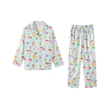 QINZUIMAO x Crayon Shinchan Pajama Set Women's Gift Box Set Soda Blue
