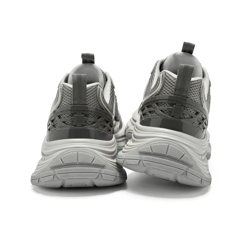 JEEP SPIRIT Cushioned Anti Slip Wear Resistant Breathable Lightweight Low Top Chunky Sneakers Men's Moon Sand Silver-6