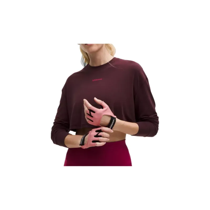 Lululemon Nylon Sports Gloves Unisex Black Red-1