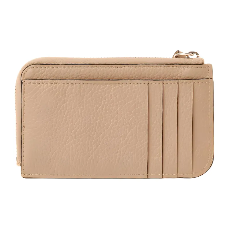 Chloe Alphabet Grained Calfskin Coin Purses Wallets Small Size Women's Light Umber-1