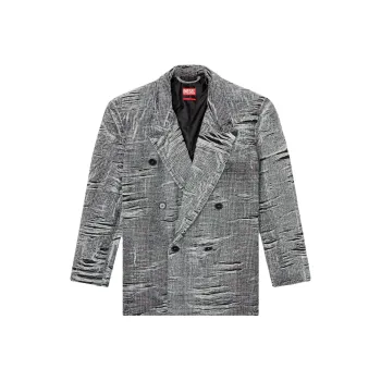 DIESEL D Pekka Fsg Distressed Denim Blazer