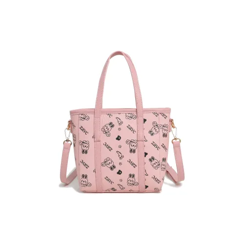 ZAVC PU Tote Bag, Shopping Bag, Shoulder Bag, Handbag Regular Women's Brown/Pink/Ecru