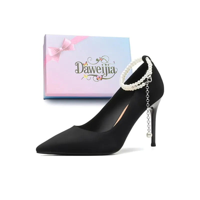 Dawei's House Slim Heel High Heels Women's Black-1