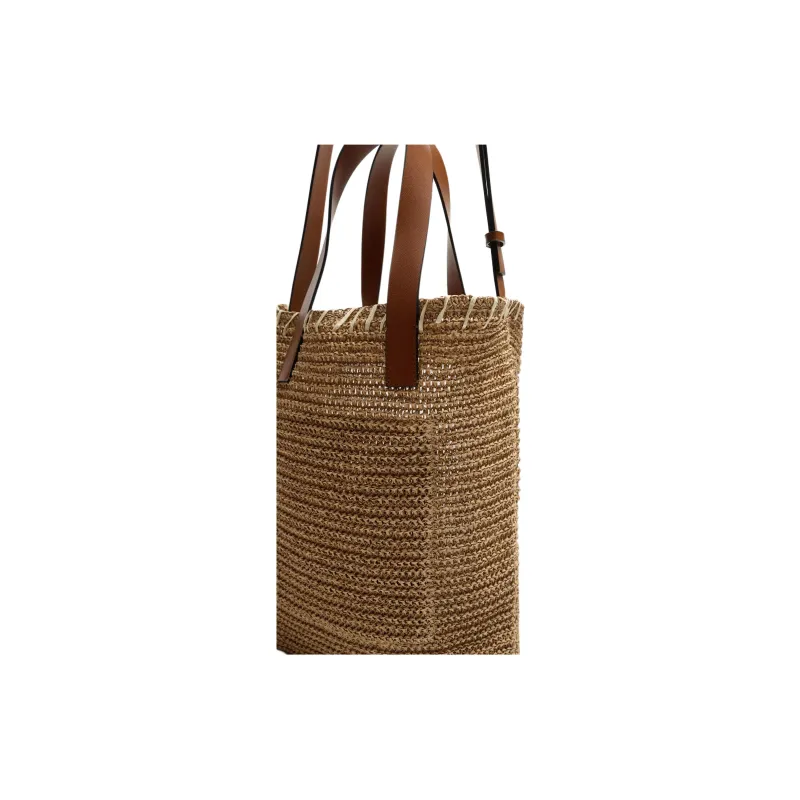 ZARA Polyurethane Tote Bag, Shopping Bag, Handbag Men's Light Beige Yellow-2