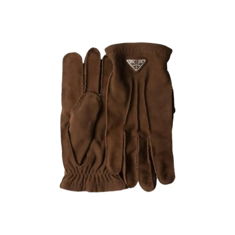 PRADA Triangle Logo Gloves-1