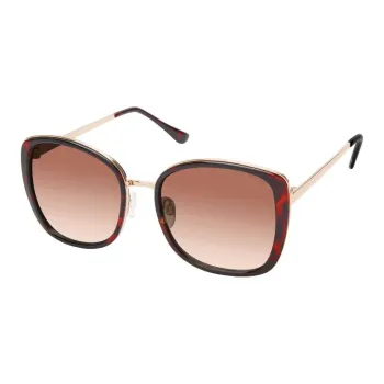 KENNETH COLE Metal Irregular Shape Sunglasses Women's Tortoiseshell