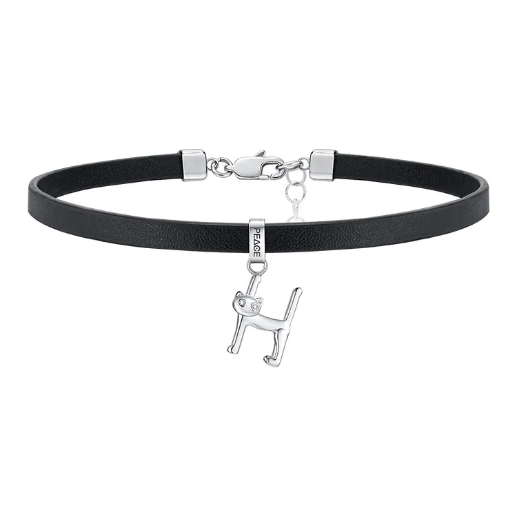 PEACE & CAT Titanium Steel Necklaces Women's-11