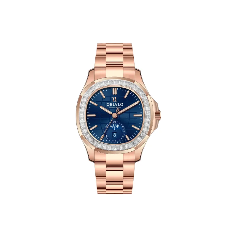 OBLVLO Automatic Mechanical Movement Watch Men's Watches Blue Dial-19