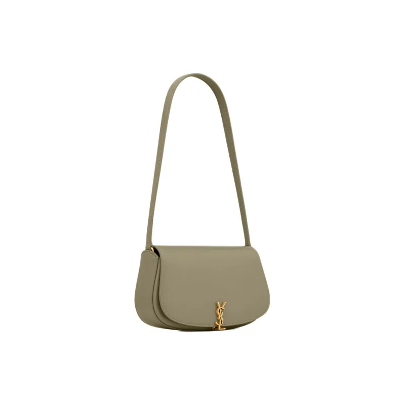 SAINT LAURENT Cow Leather Shoulder Bag Mini Women's Dark Moss Green-1