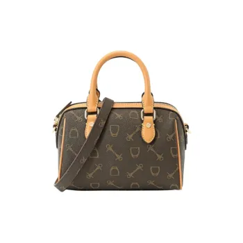 Why PVC Boston Bag, Shoulder Bag, Crossbody Bag, Handbag Trumpets Women's Coffee & Brown