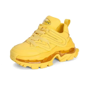 FAICCIA Height Increasing Chunky Sneakers Women's Gold