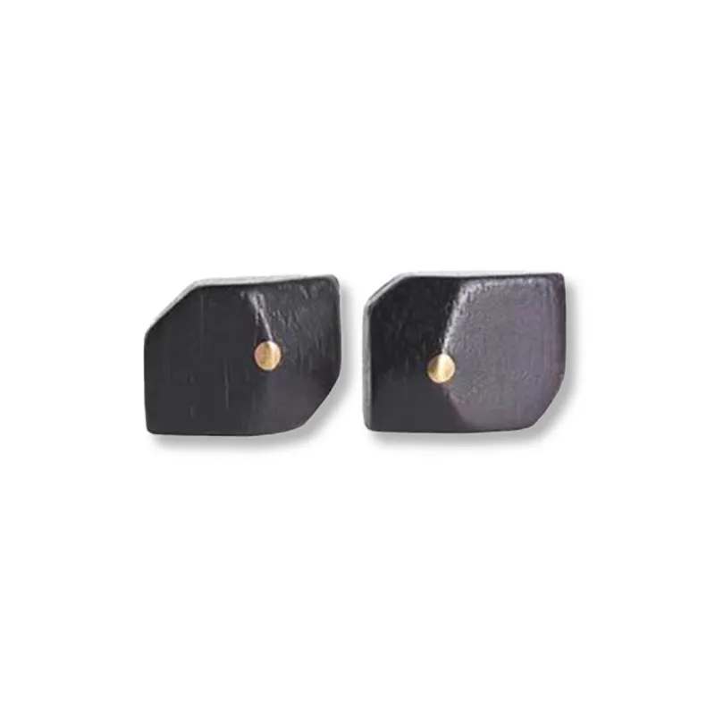 MUXIANG Ebony Stud Earrings Unisex-0