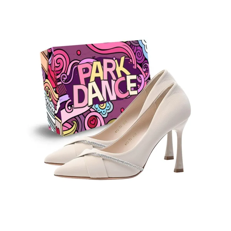 PARK DANCE High Heels Women's Ecru Black-6