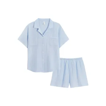 XIAFENYAN Pajama Set Unisex Blue