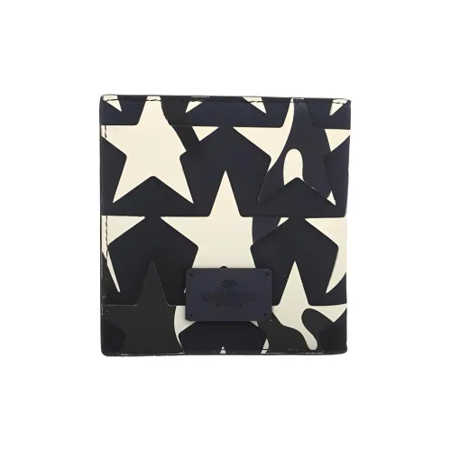 Valentino Textile, Leather Wallet Women's Black & White