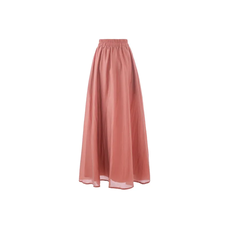 Blovelan Casual Long Skirts Women's Rouge Red; Skirt-1