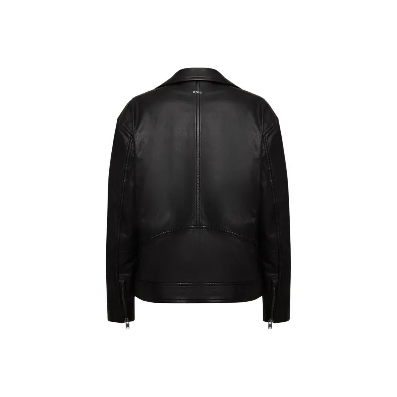 HUGO BOSS Leather Jacket Men's Black-1