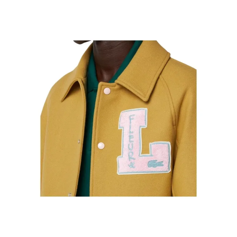 LACOSTE x Le FLEUR Puffer Jacket Unisex Ginger Yellow-3