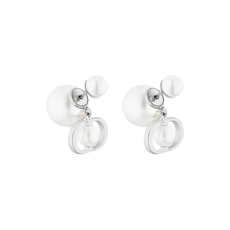DIOR Pearl Earrings Women's Silver-0