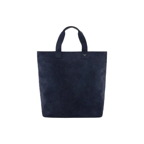 EMPORIO ARMANI Bonded Leather Tote Bag, Shopping Bag, Shoulder Bag, Handbag Extra Large Men's Navy Blue