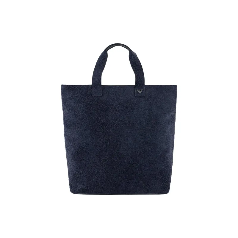 EMPORIO ARMANI Bonded Leather Tote Bag, Shopping Bag, Shoulder Bag, Handbag Extra Large Men's Navy Blue-0