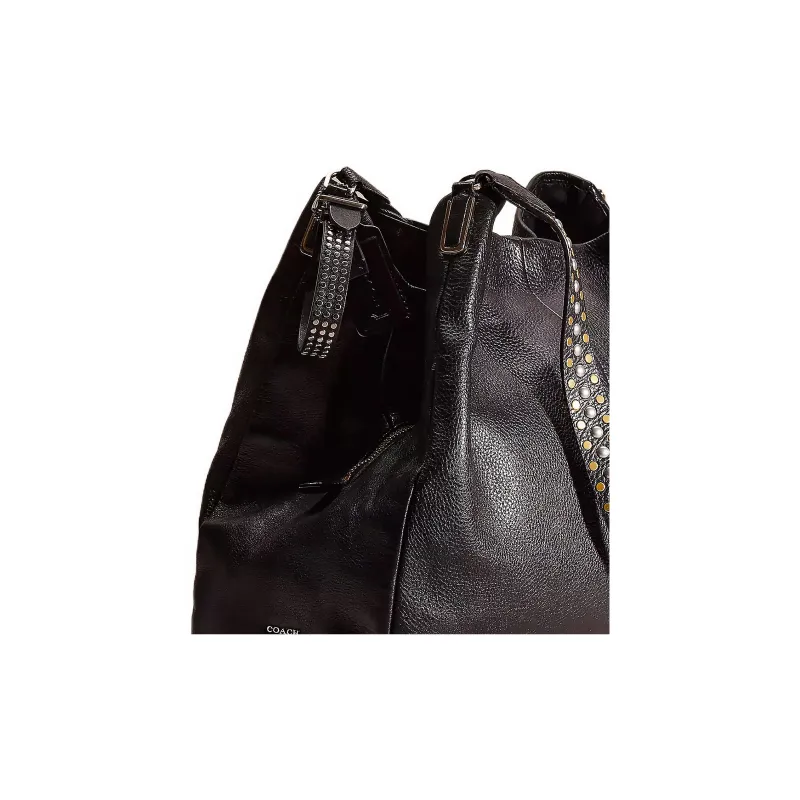 COACH Phoebe Leather Hobo Bag Handbag Shoulder Bag Women's Light Gold/Black-3
