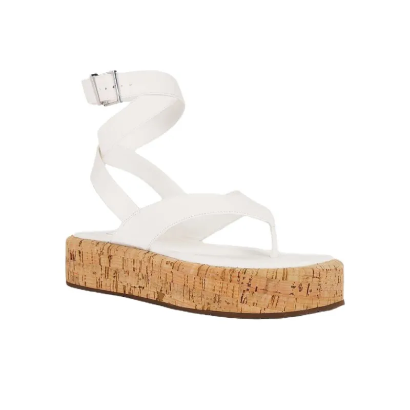 Schutz Tessie One Strap Sandals 4cm Women's White-2