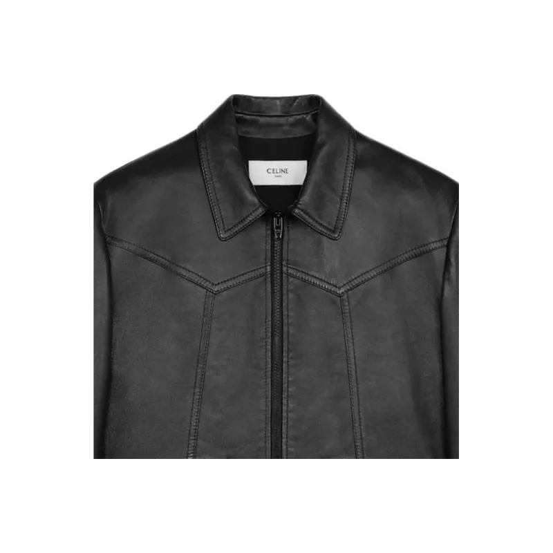 CELINE Loose Blouson Jacket In Soft Lambskin-3
