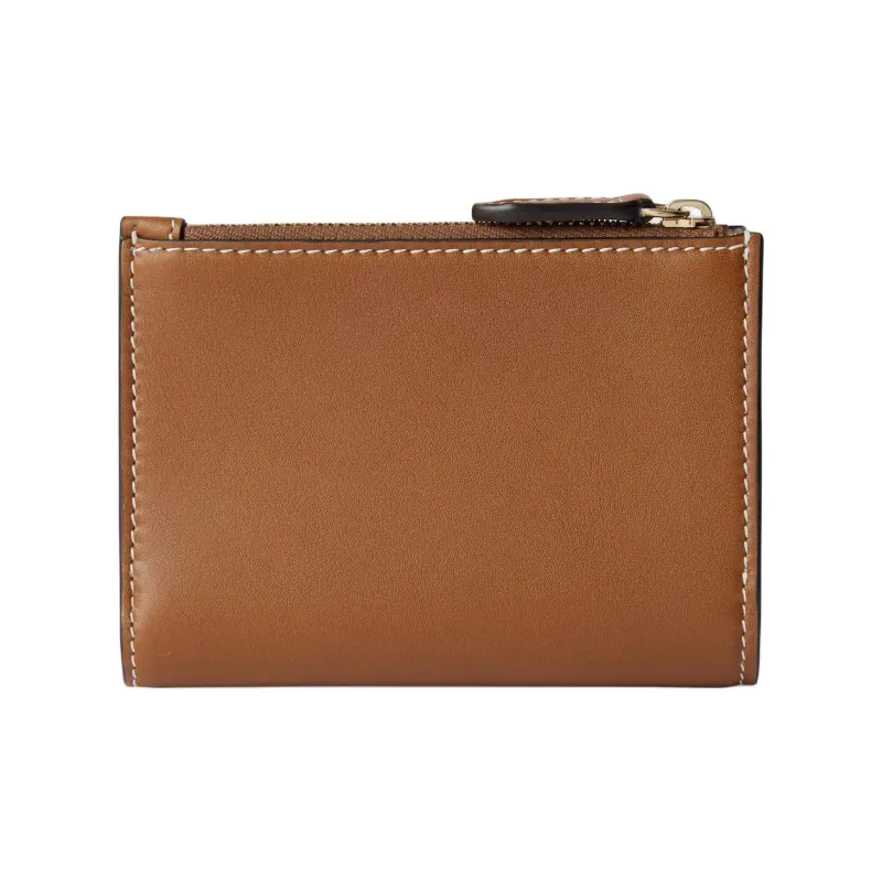 GUCCI GG Emblem Leather Wallet Medium Size Women's Brown-2