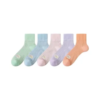 COTTON CHEESE Mid Calf Socks Women's 5 Pack