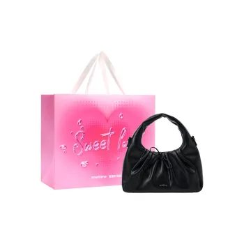 ONE TIME Synthetic Leather One Shoulder Handbag, Crossbody Bag Regular Women's Black/Milk White