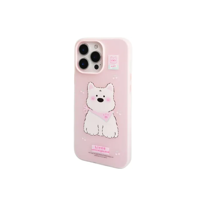 Sopi TPU Material Pink Cherry Bib West Highland Phone Cases Compatible With IPhone 16/15 Pro Max/Apple 13/14 Pro/Max-2