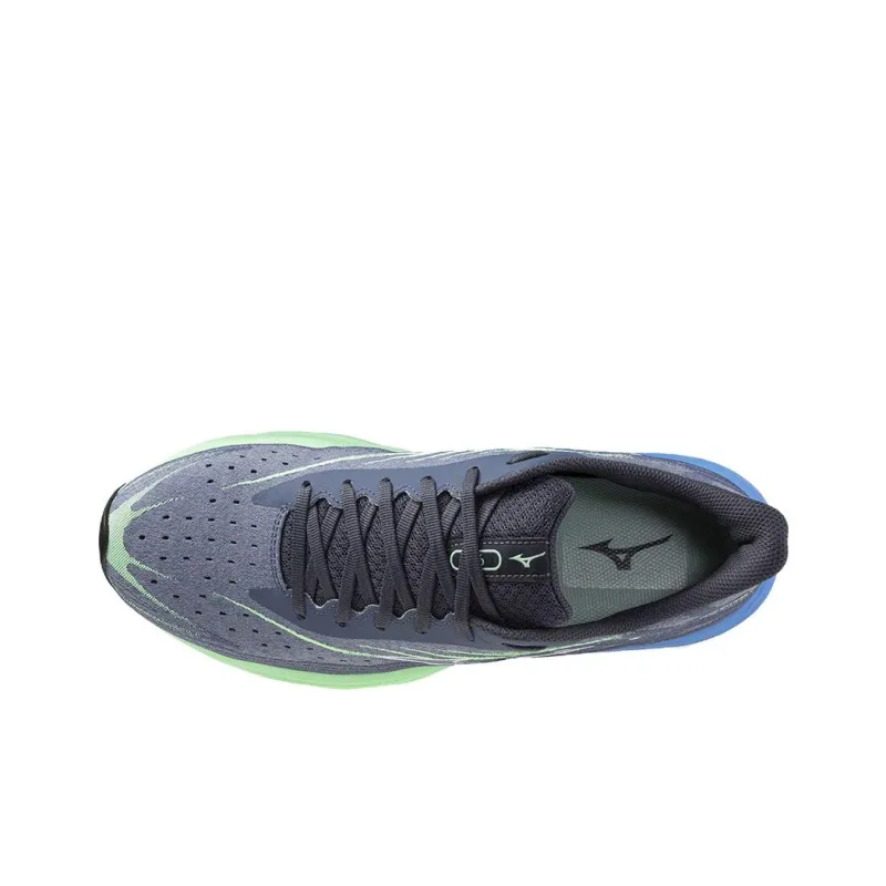 Mizuno WAVE SKYRISE 6 Cushioning, Slip Resistant, And Breathable Low Top Running Shoes Men's Gray Green Blue-2