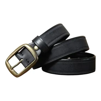 JEANSWEST Cow Leather, Genuine Leather, Copper Leather Belts Men's 3.3CM