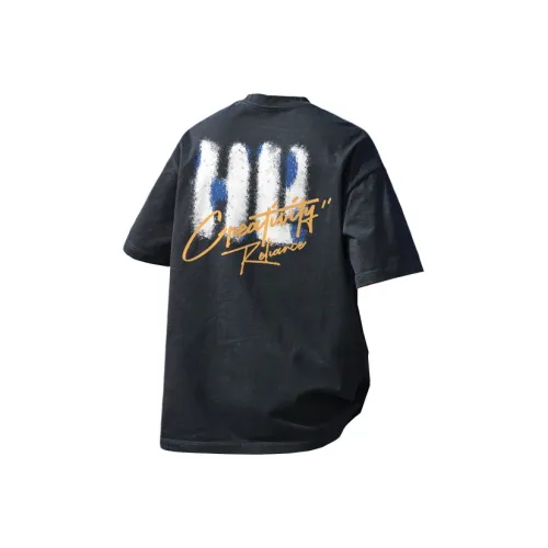 Warrior Huichao Riding The Wind Collection Drop Shoulder Sleeve T Shirt Unisex Black
