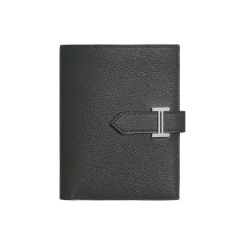 HERMES Bearn Calfskin Wallet Regular Men's Black
