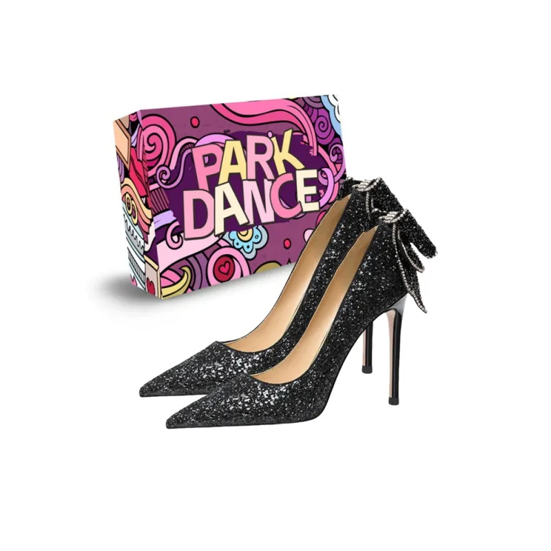 PARK DANCE High Heels Women's Silver Black-8