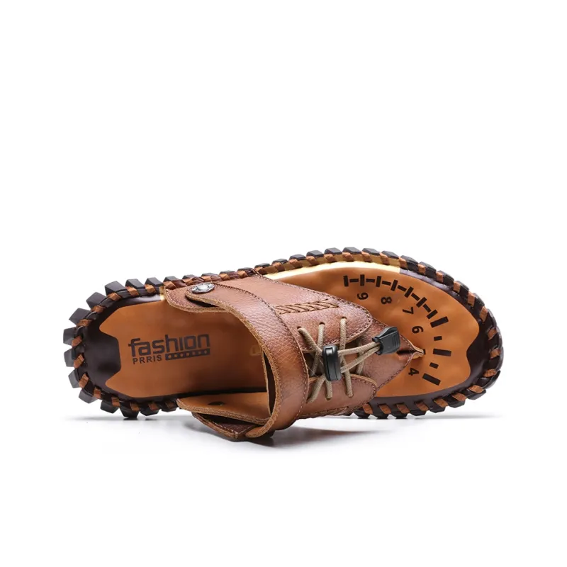 AMICNIEGD Beach Sandals Men Light Brown/Dark Brown/Khaki-15