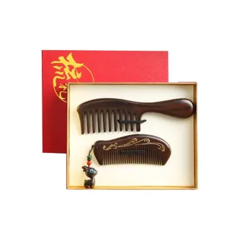 ANTINOB Ebony Wood Comb Box Shunfa Low Static Electricity