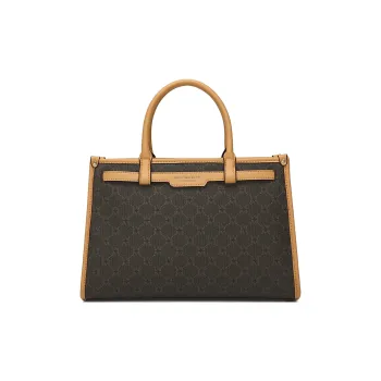 MEXICAN PVC Polyvinyl Chloride Shopping Bag, Tote Bag, Handbag Regular Women's Dark Brown/Khaki