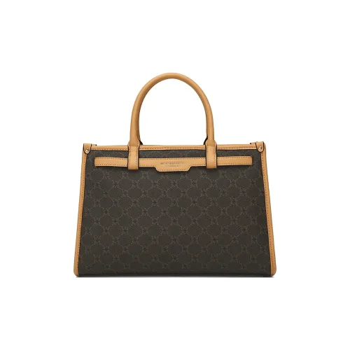 MEXICAN PVC Polyvinyl Chloride Shopping Bag, Tote Bag, Handbag Regular Women's Dark Brown/Khaki