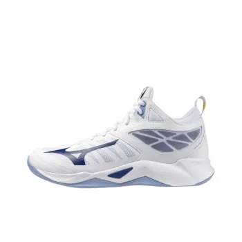 Mizuno Wave Dimension Cushioning Support Mid Top Training Shoes Unisex White Blue