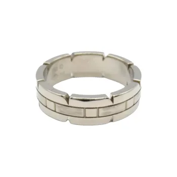 Cartier 2010s 18K White Gold Tank Française Ring