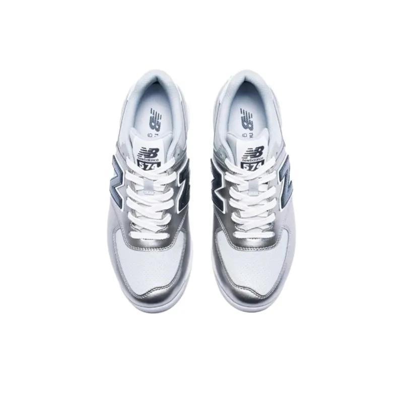 New Balance NB 574 V3 Anti Slip Wear Resistant Low Top Golf Shoes Women's Silver-5
